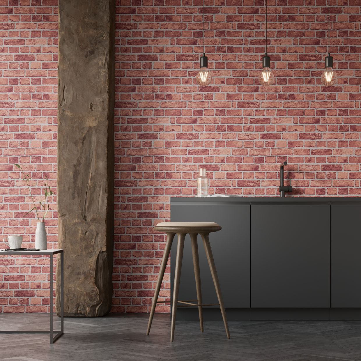 Обои Loymina Terra Brick TER4 020 10,05×1 фото в интерьере